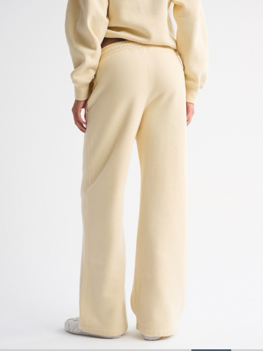 A&F High Rise Sunday Drawstring Sweatpants in Butter Yellow - Picture 6 of 7